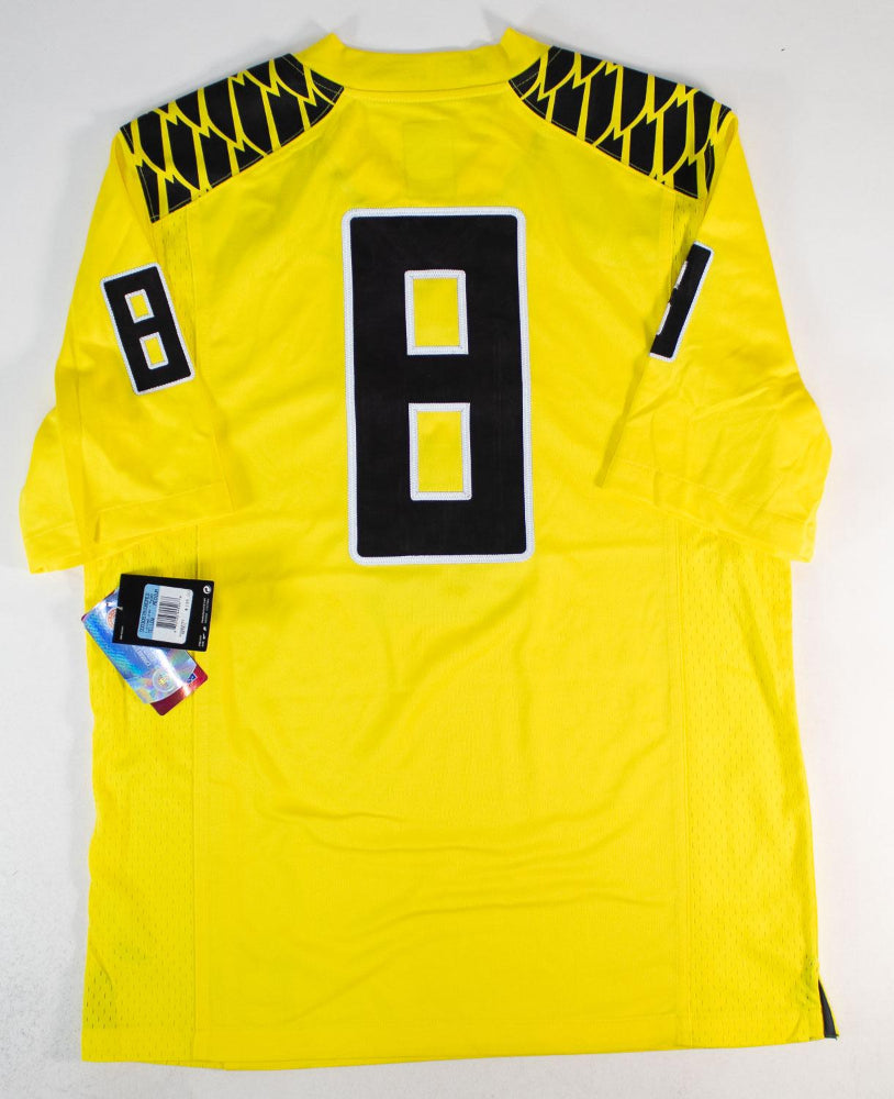 Marcus Mariota "Heisman 14" Signed Oregon Ducks Nike Yellow Game Jersey (Beckett Certified)