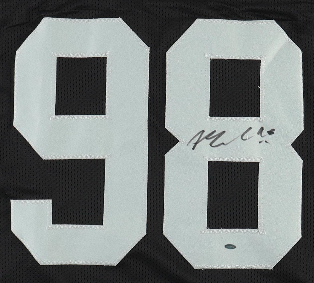 Maxx Crosby Signed Black/Gray Jersey (OKAuthentics)