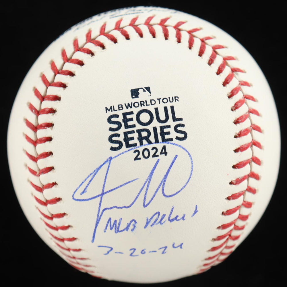 Jackson Merrill Signed OML 2024 Seoul Series Logo Baseball Inscribed "MLB Debut 7-20-24" (Beckett)