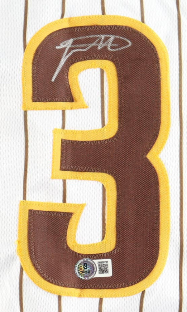 Jackson Merrill Signed White Padres Jersey (Beckett)