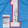 Warren Moon Signed Blue Throwback Jersey with &quot;HOF 06&quot; Inscription