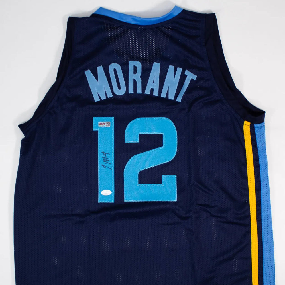 Ja Morant Signed Memphis Grizzlies Dark Blue Jersey (JSA Witness COA)