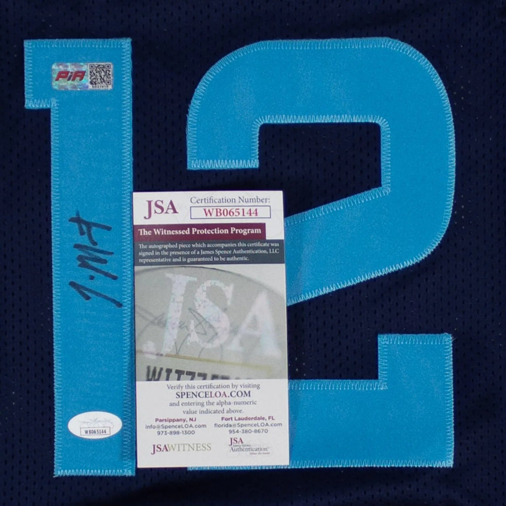 Ja Morant Signed Memphis Grizzlies Dark Blue Jersey (JSA Witness COA)