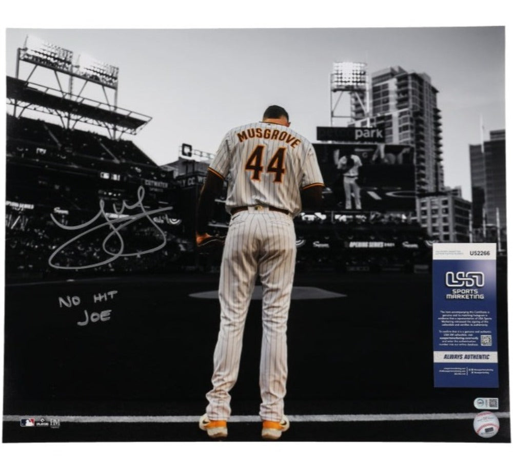 Joe Musgrove Signed Padres 16x20 Photo Inscribed "No Hit Joe" (USA SM)