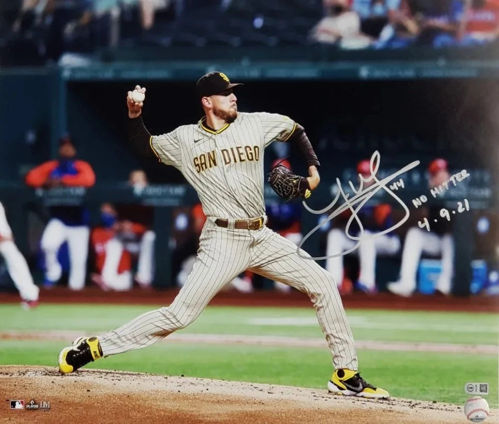 Joe Musgrove Signed Padres 16x20 Photo Inscribed &quot;No Hitter 4.9.21&quot; (USA SM)