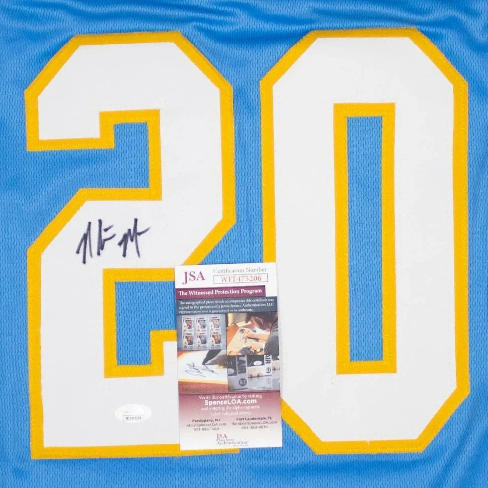 Natrone Means Signed San Diego Chargers Jersey (JSA Witness COA)