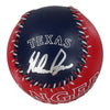 Nolan Ryan Signed Rangers Logo spinney beck vintage leather Baseball (PSA)