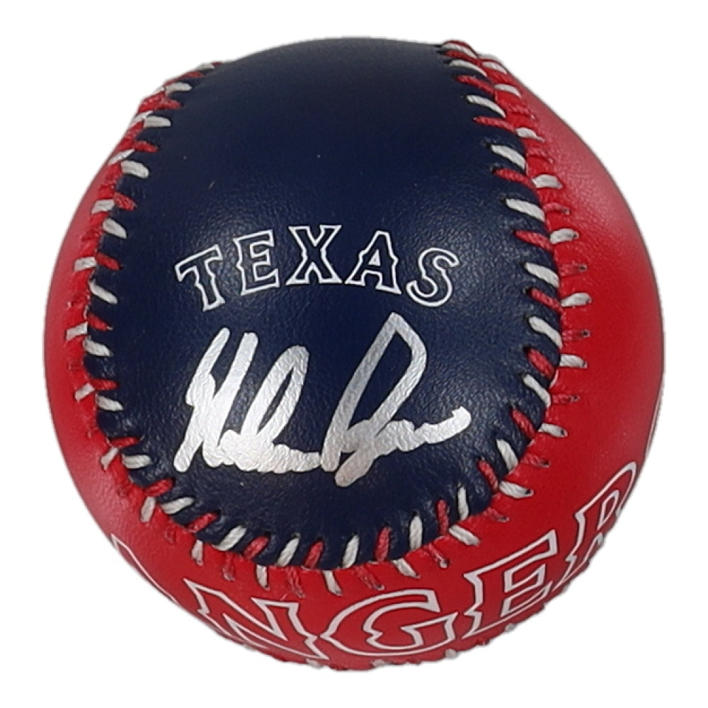 Nolan Ryan Signed Rangers Logo Spinneybeck vintage leather Baseball (PSA)