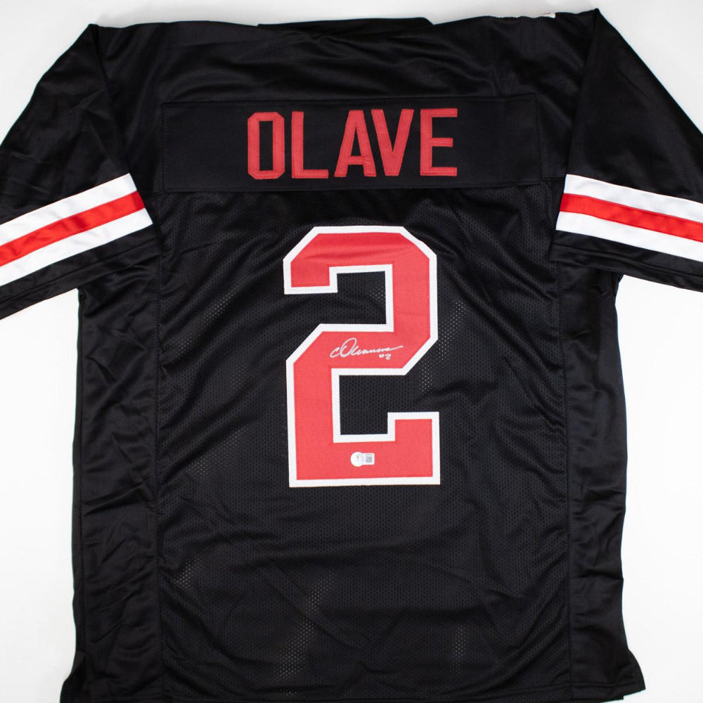 Chris Olave Signed Ohio State Black Jersey (Beckett)