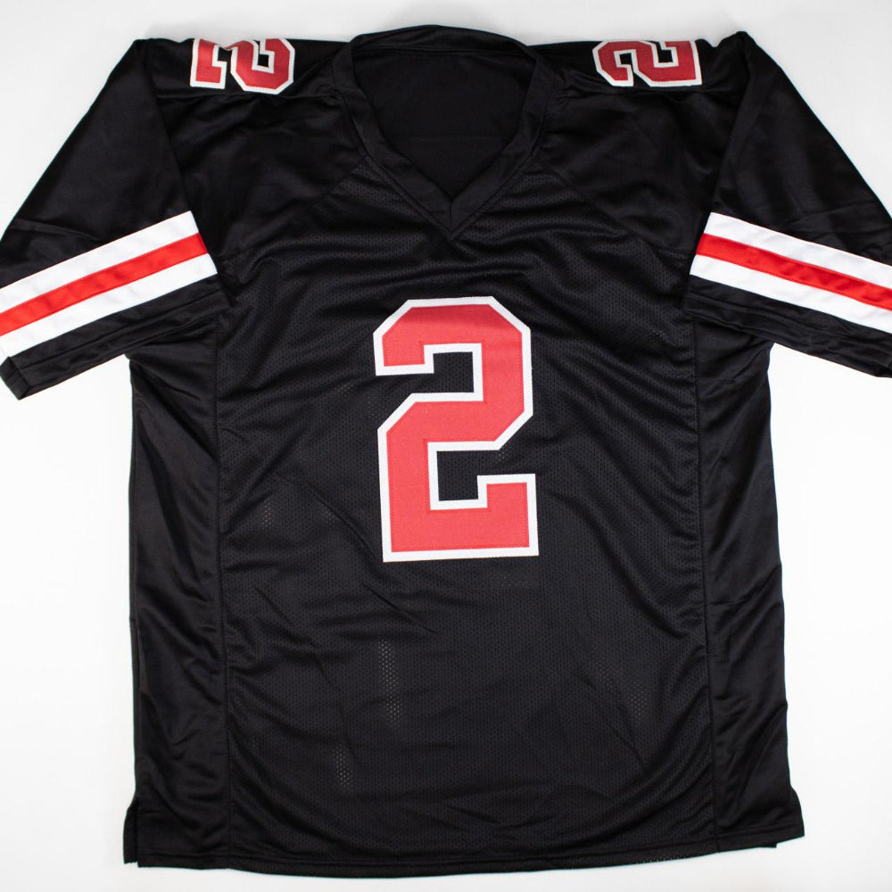 Chris Olave Signed Ohio State Black Jersey (Beckett)