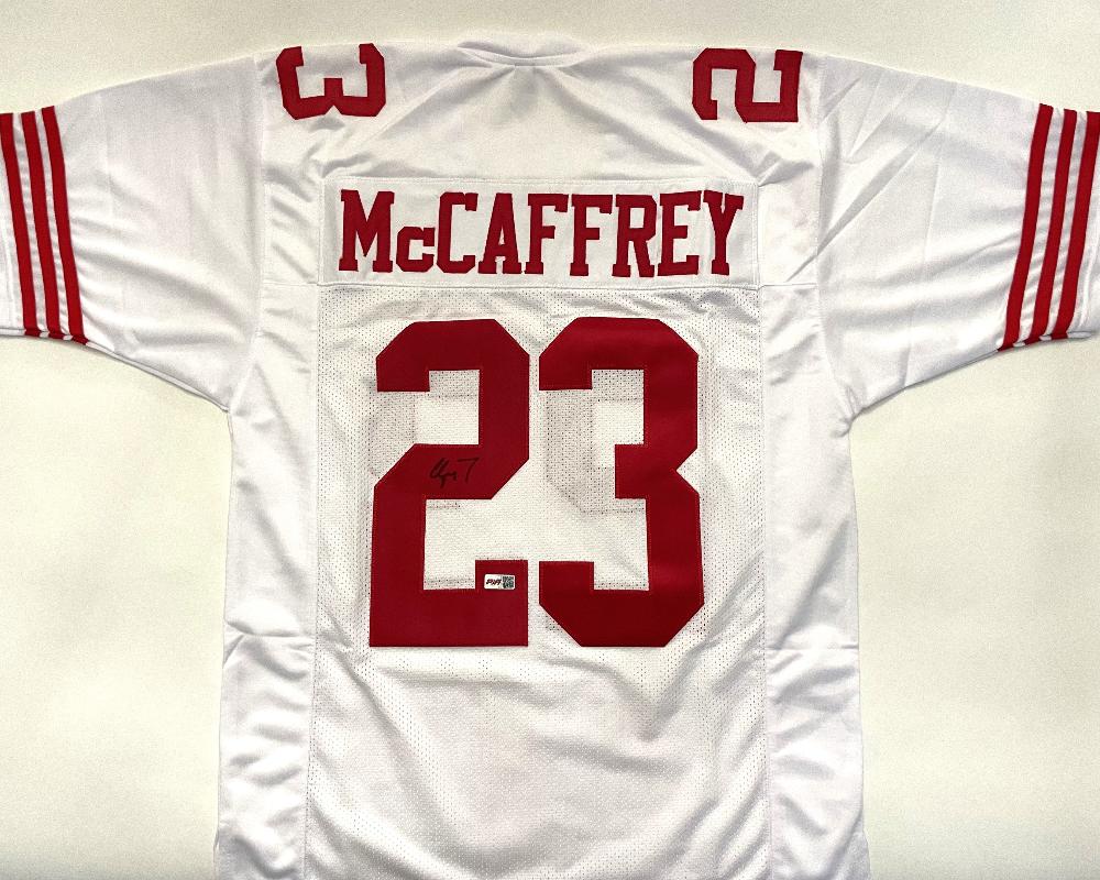 Christian McCaffrey Signed White Jersey (PIA)