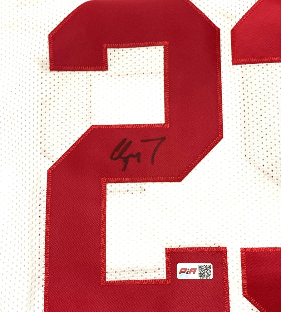 Christian McCaffrey Signed White Jersey (PIA)