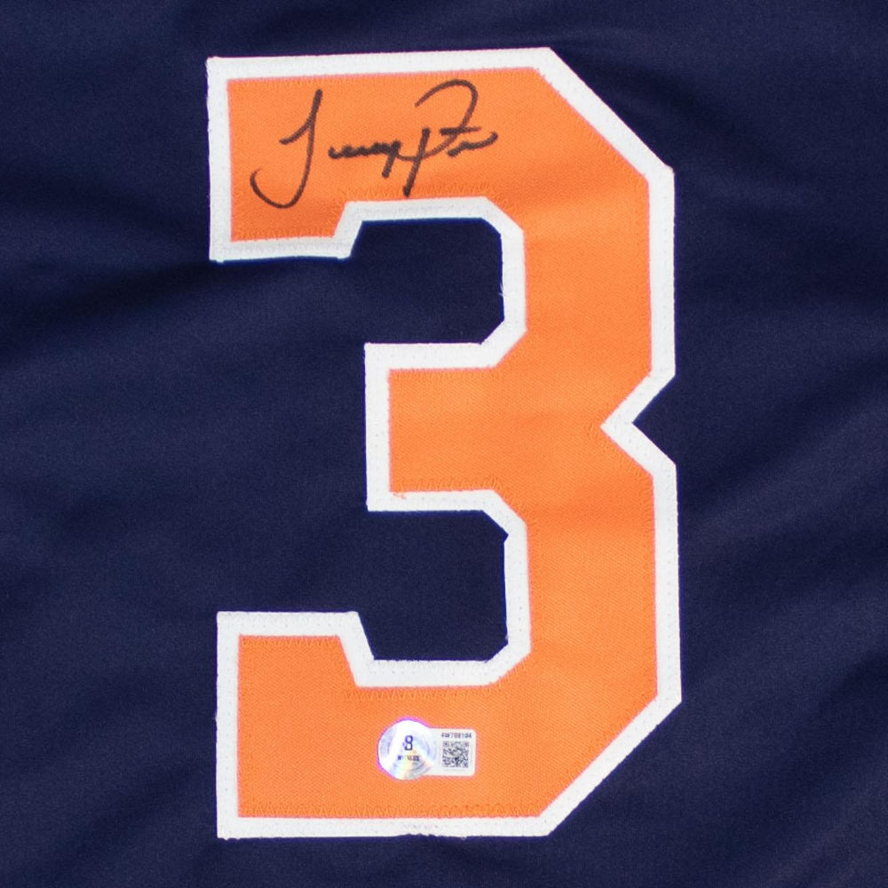 Jeremy Pena Signed Astros Dark Blue Jersey (Beckett Witness Certified)