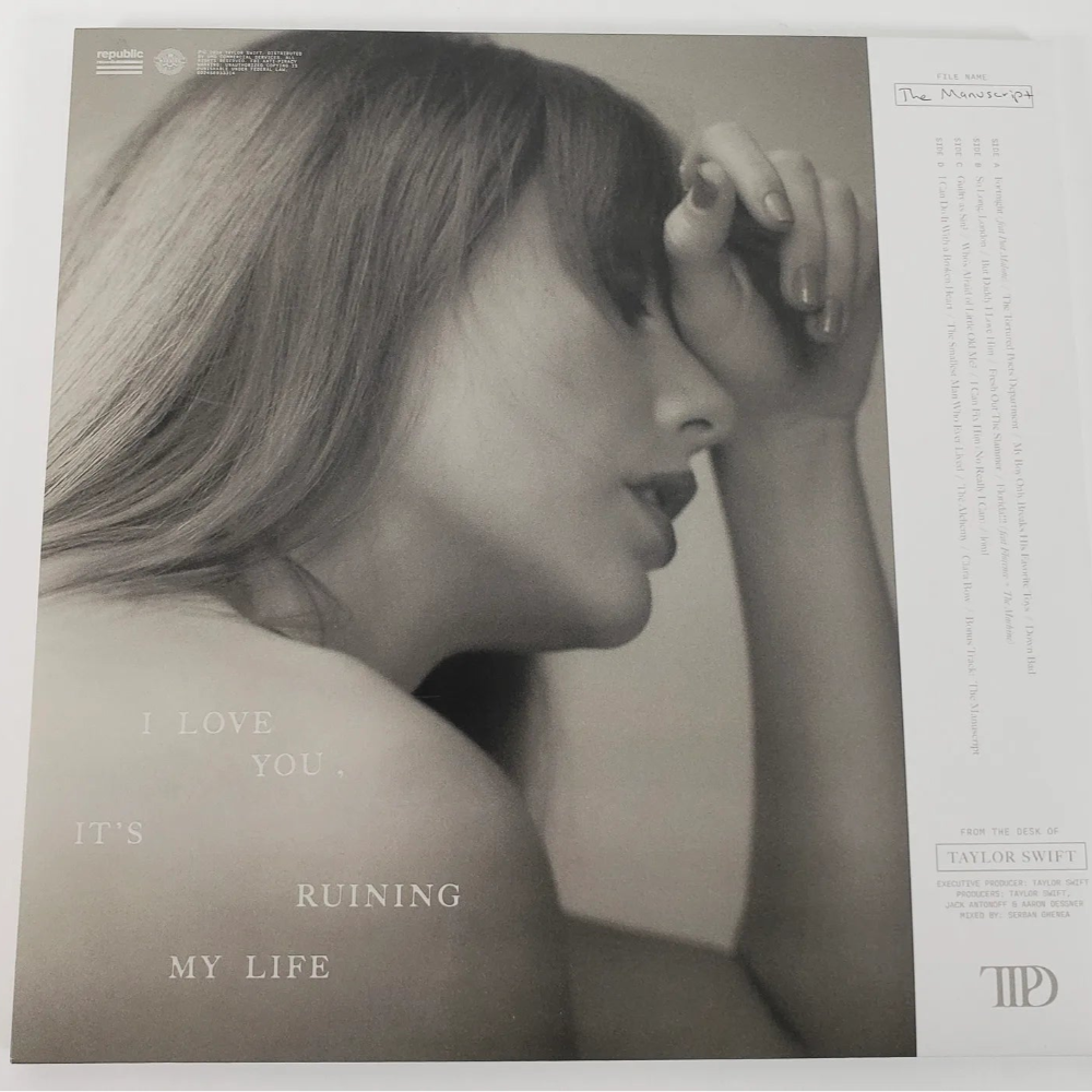 Post Malone Signed ‘The Tortured Poets Department’ Taylor Swift Album Cover w/ Original Vinyl Record (JSA COA)