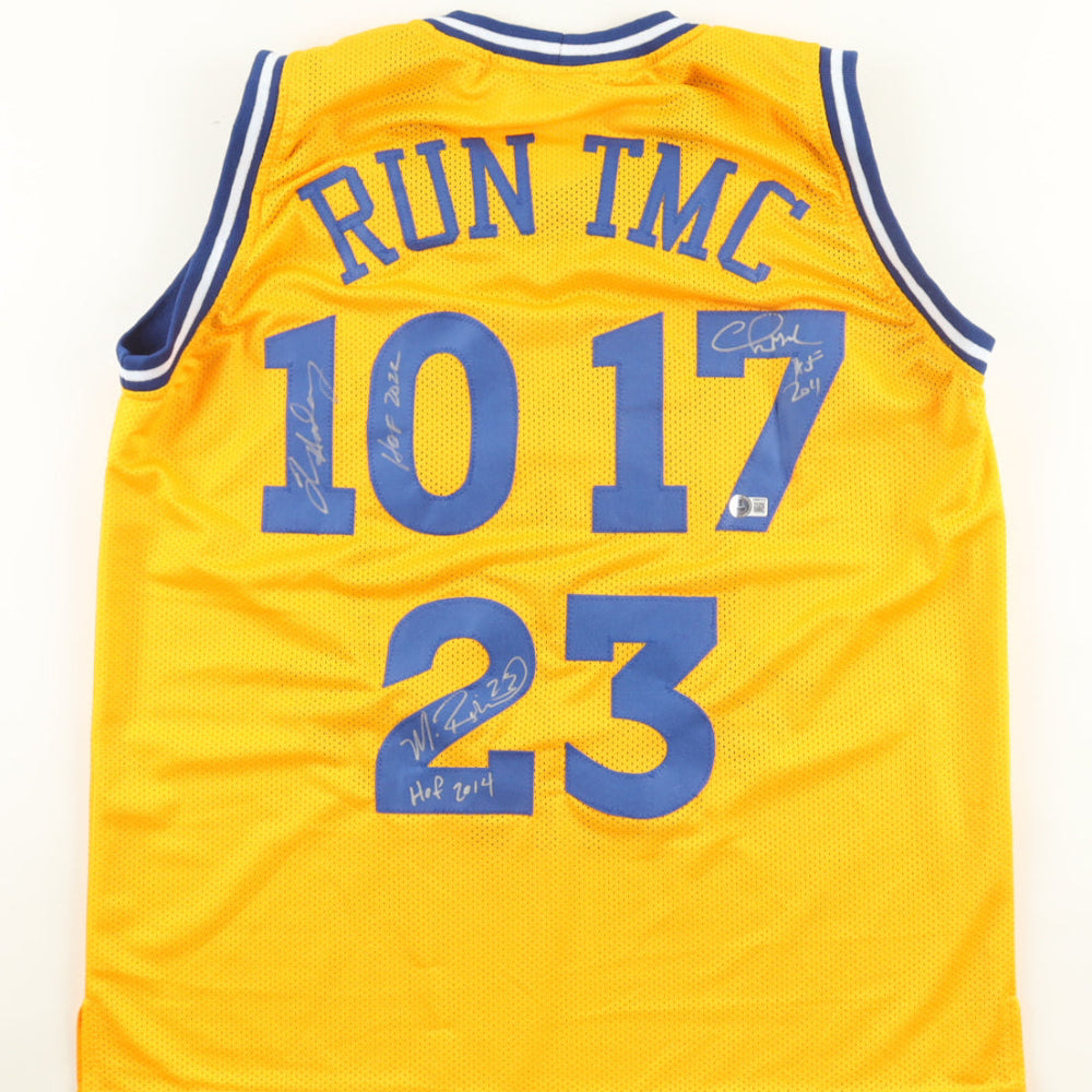 Tim Hardaway, Chris Mullin &amp; Mitch Richmond Signed Jersey Inscribed "HOF 2022", "HOF 2011" &amp; "HOF 2014" (Beckett)