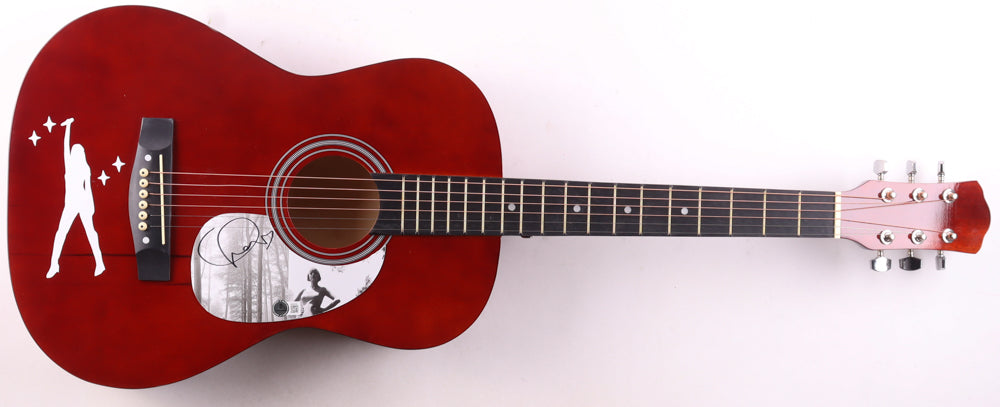 Taylor Swift Signed 38" Red "folklore" Acoustic Guitar with TS Logo (Beckett LOA)