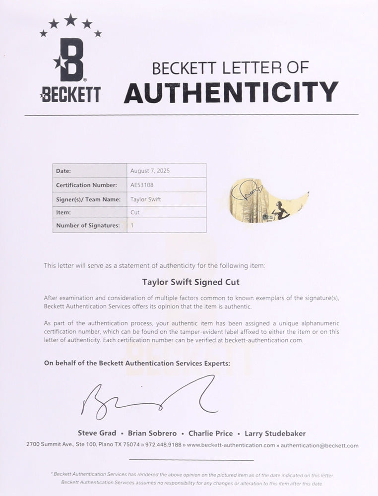 Taylor Swift Signed 38" Red "folklore" Acoustic Guitar with TS Logo (Beckett LOA)