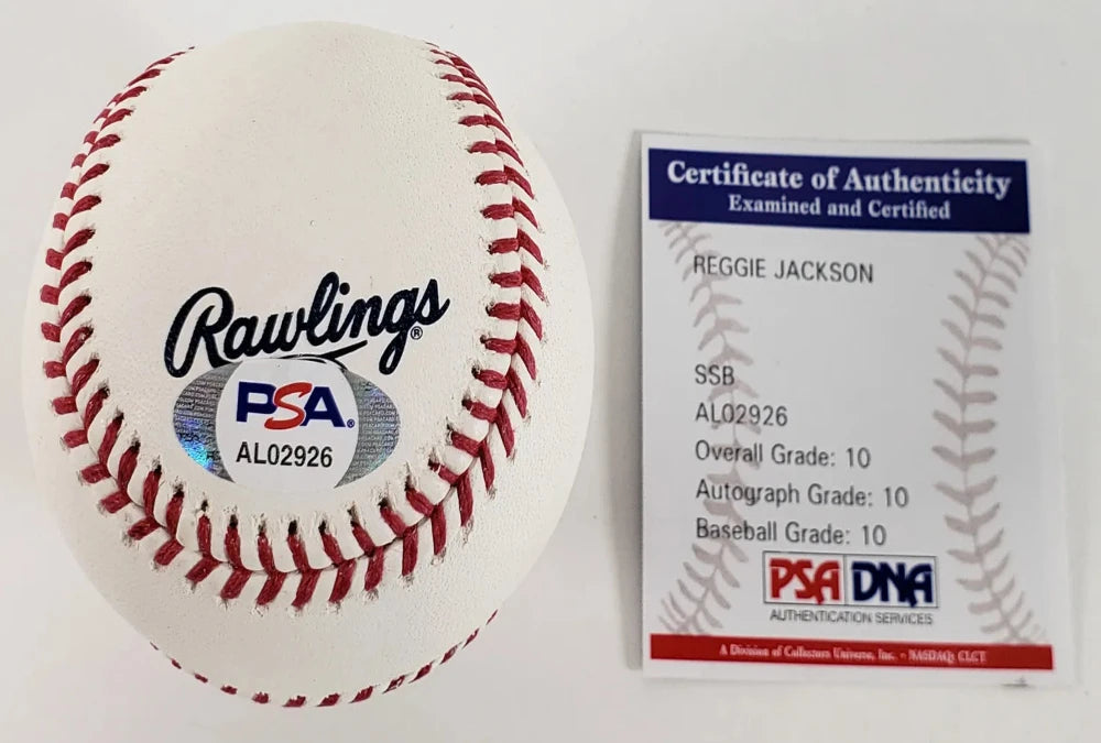 Reggie Jackson Signed Hall of Fame Baseball Graded PSA/DNA 10