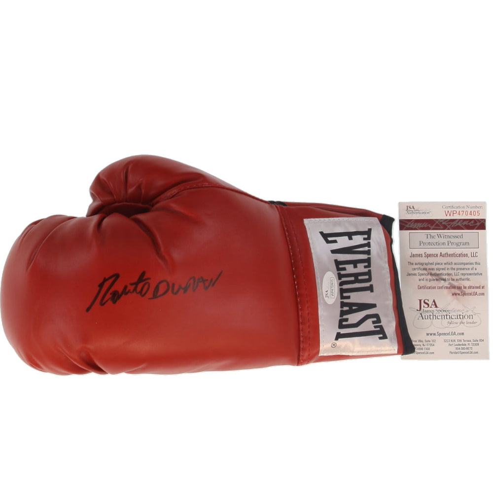 Roberto Duran Signed Red Everlast Boxing Glove (JSA Witness COA)
