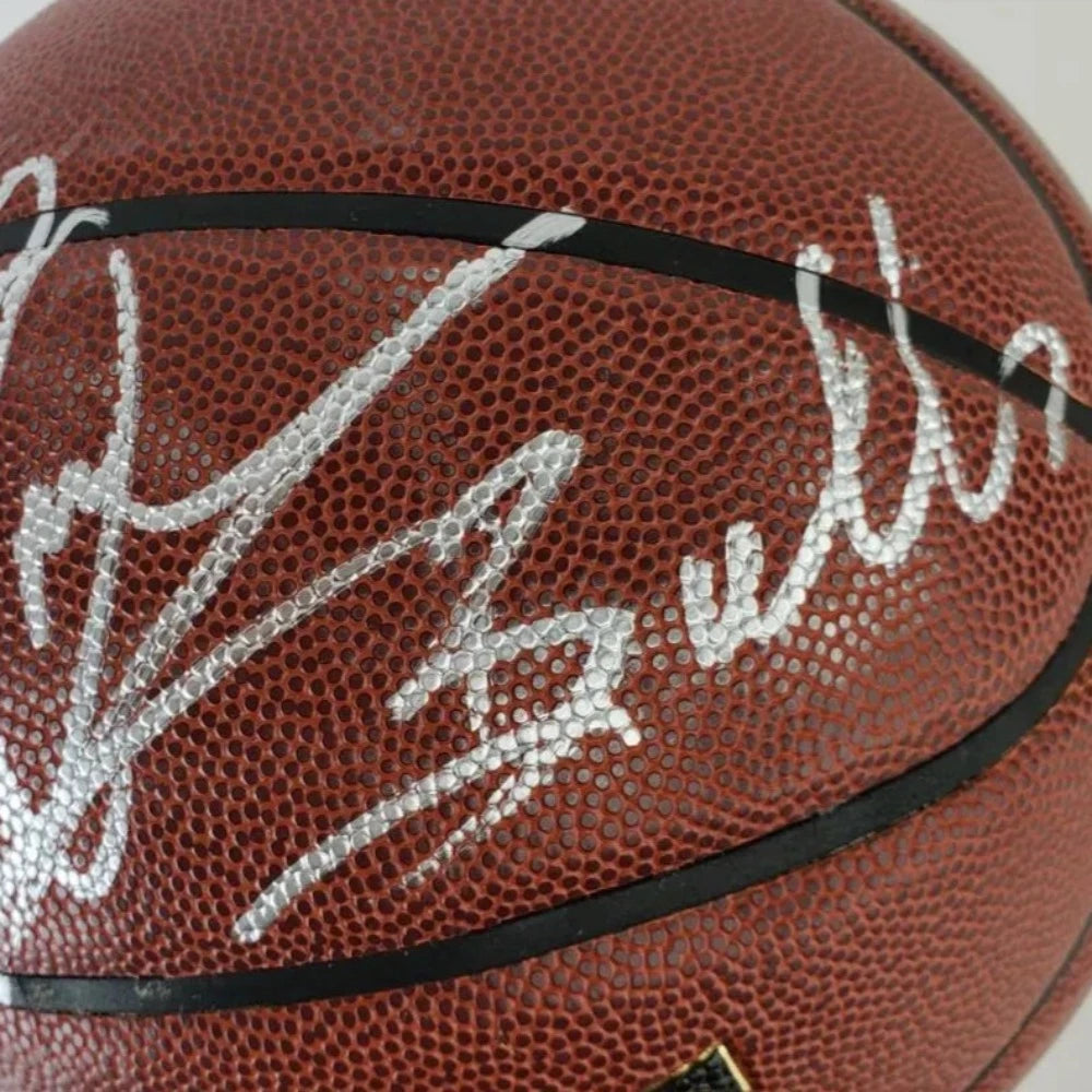 Dennis Rodman Signed Wilson high quality Authentic Series NBA Basketball Silver Ink (JSA)