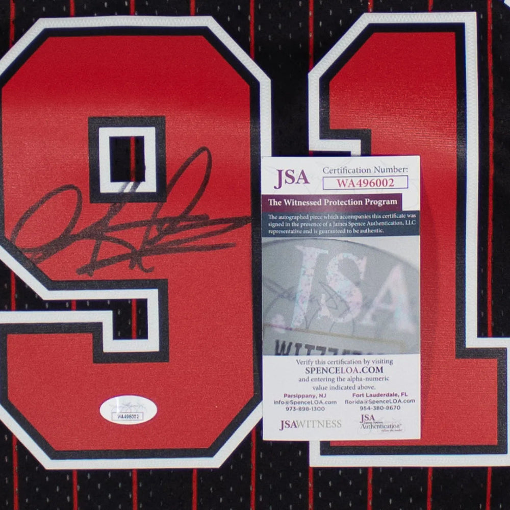 Dennis Rodman Signed Chicago Bulls Mitchell &amp;amp; Ness Throwback 1995/96 NBA Legacy Jersey (JSA Witness COA)