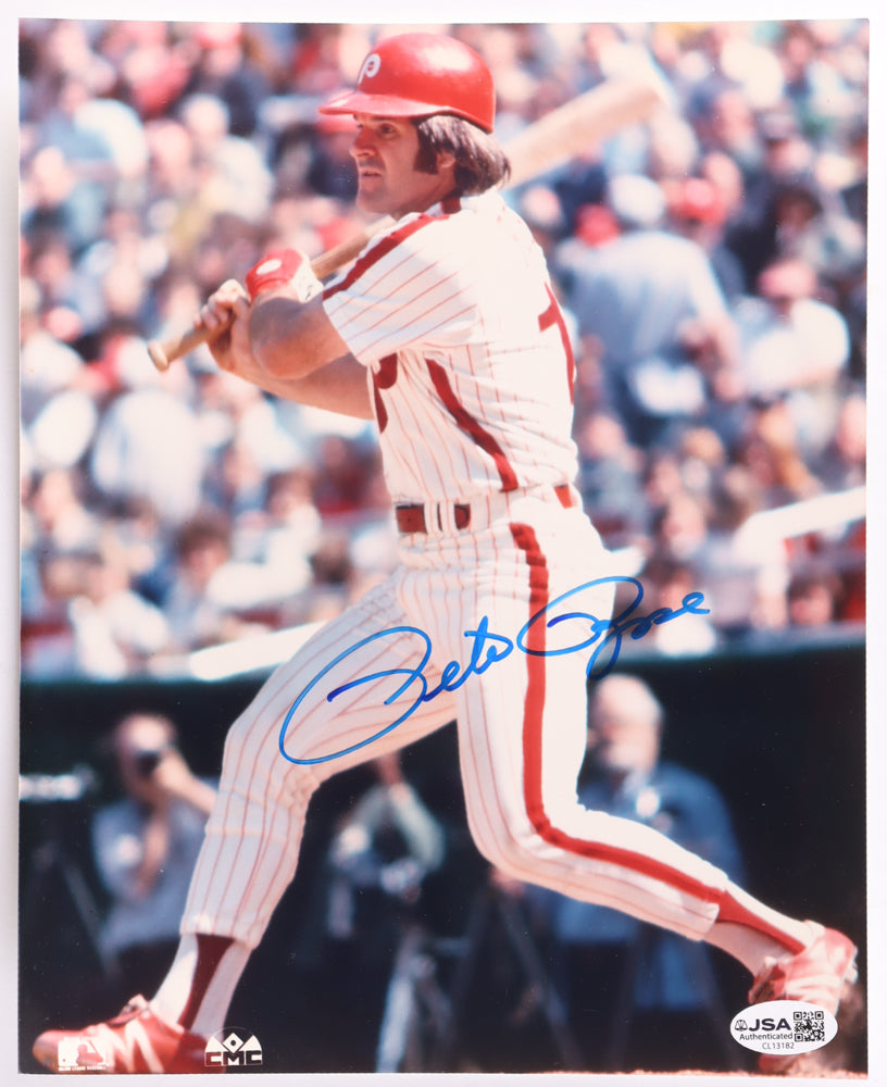 Pete Rose Signed Phillies 8x10 Photo (JSA)