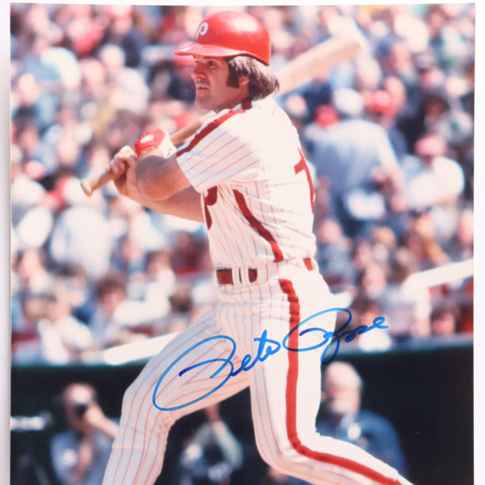 Pete Rose Signed Phillies 8x10 Photo (JSA)
