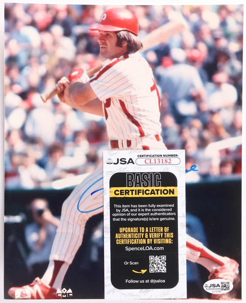 Pete Rose Signed Phillies 8x10 Photo (JSA)