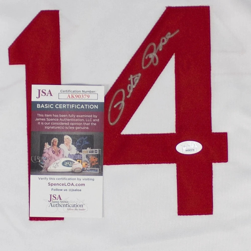 Beautiful Pete Rose autographed hotsell Cincinnati Reds stat jersey