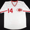 Pete Rose Signed Cincinnati Reds Stat Jersey (JSA COA)