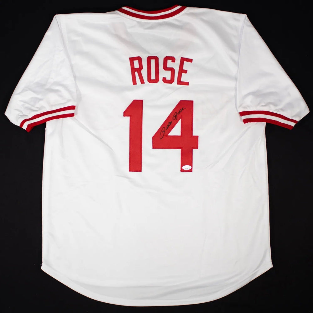 Pete Rose Signed Cincinnati Reds Jersey (3) (JSA COA)