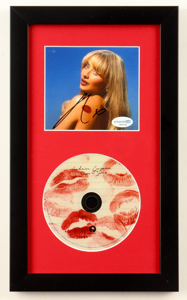 Sabrina Carpenter Signed Framed &quot;Short n&#39; Sweet&quot; CD Album Insert Display With Disc (ACOA)