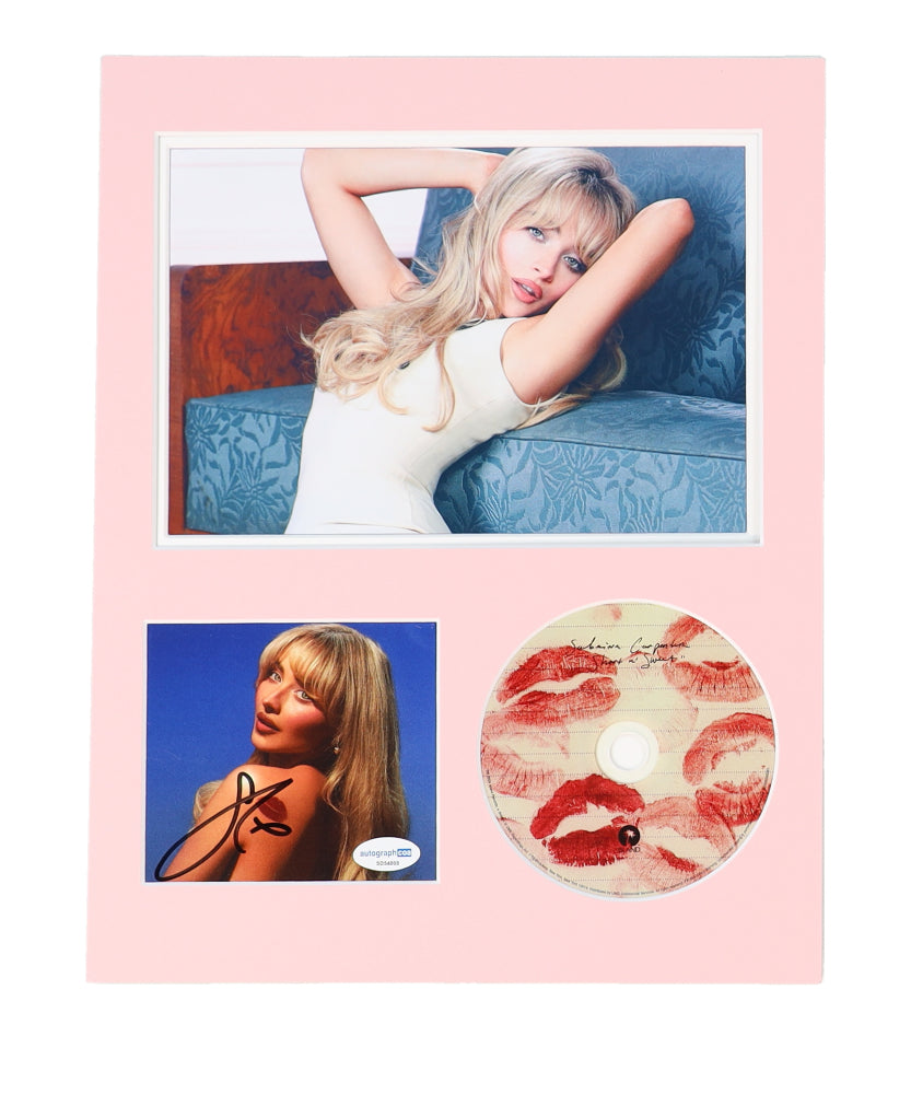 Sabrina Carpenter Signed &quot;Short N Sweet&quot; Matted CD Insert Display (ACOA)