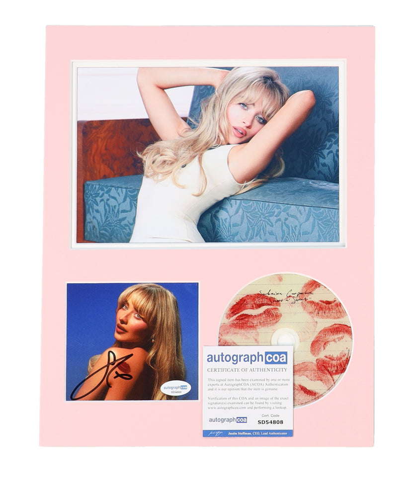 Sabrina Carpenter Signed &quot;Short N Sweet&quot; Matted CD Insert Display (ACOA)