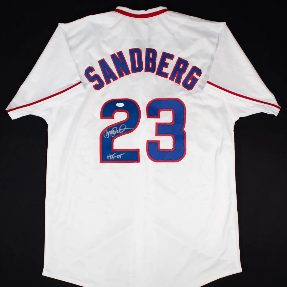 Ryne Sandberg “HOF 05” Signed Chicago Cubs Jersey (JSA COA)