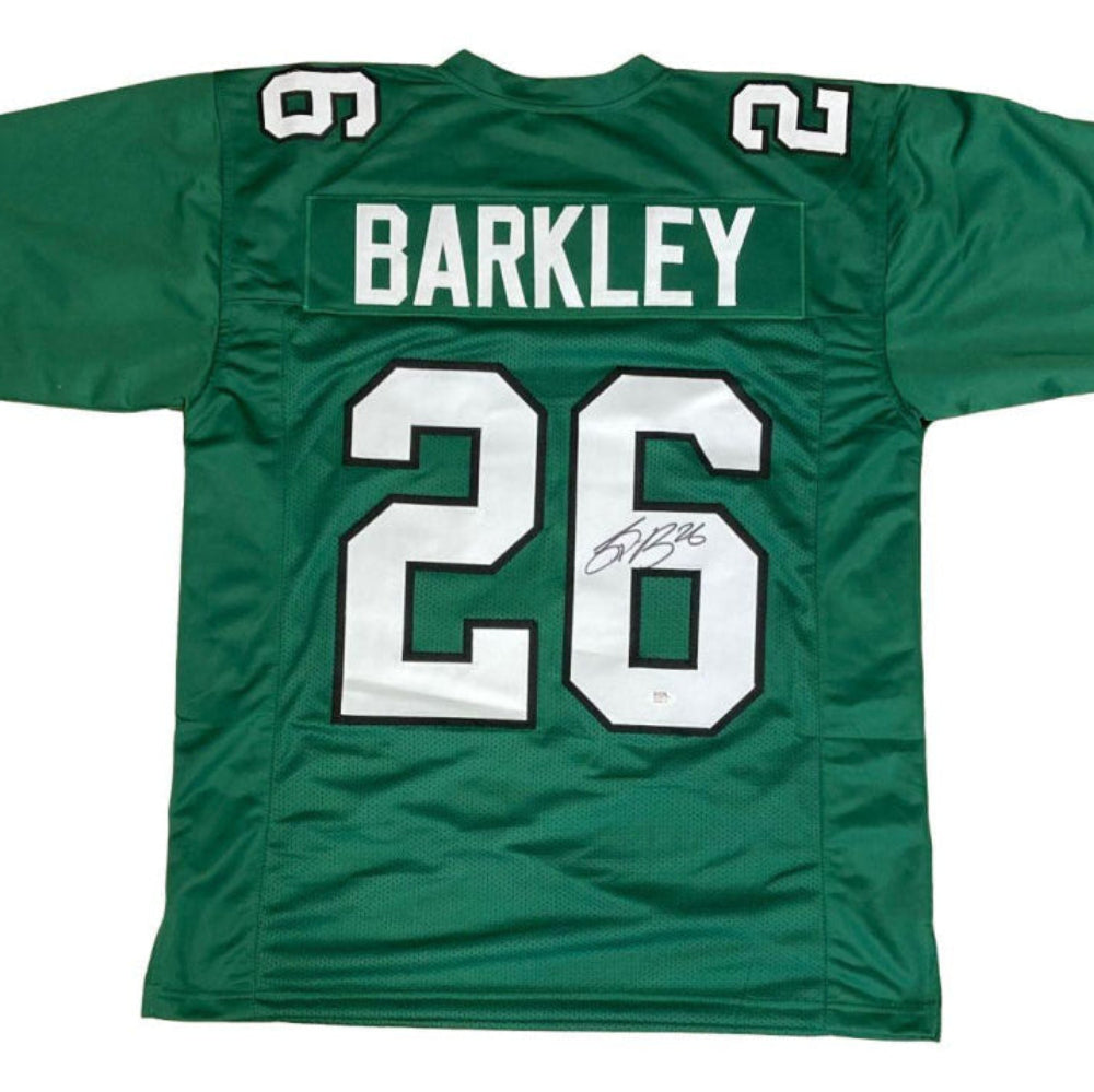 Saquon Barkley Signed Eagles Dark Green Jersey (PSA)