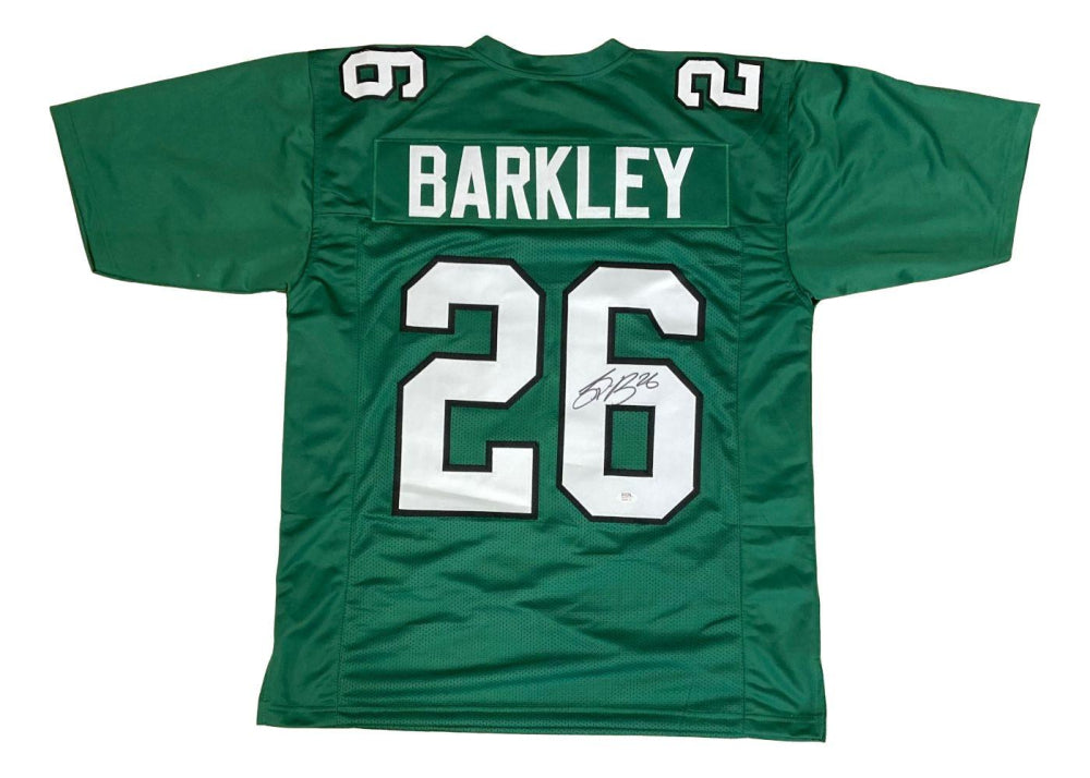 Saquon Barkley Signed Eagles Dark Green Jersey (PSA)