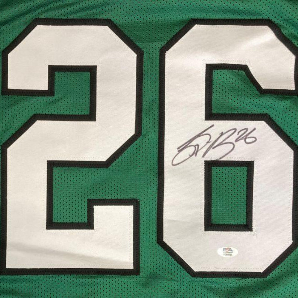 Saquon Barkley Signed Eagles Dark Green Jersey (PSA)