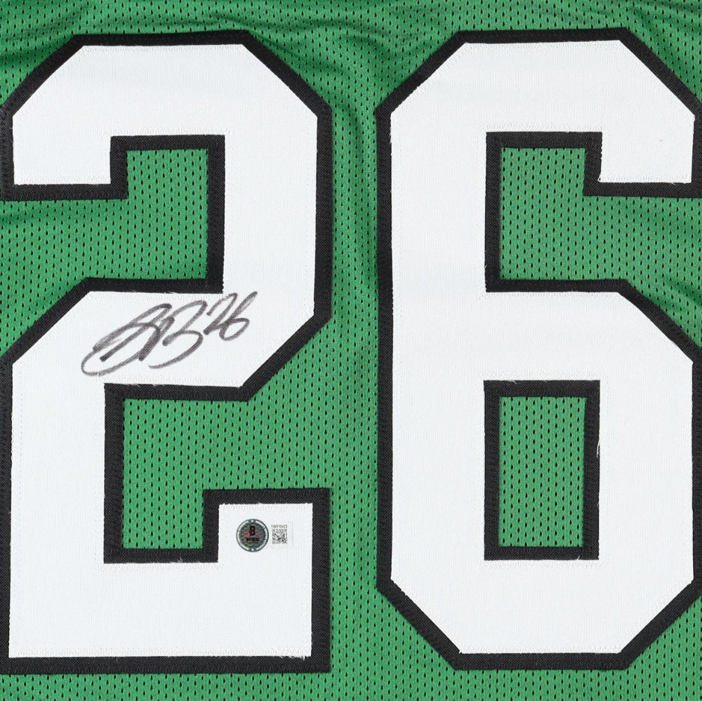 Saquon Barkley Signed Eagles Green Jersey (Beckett)