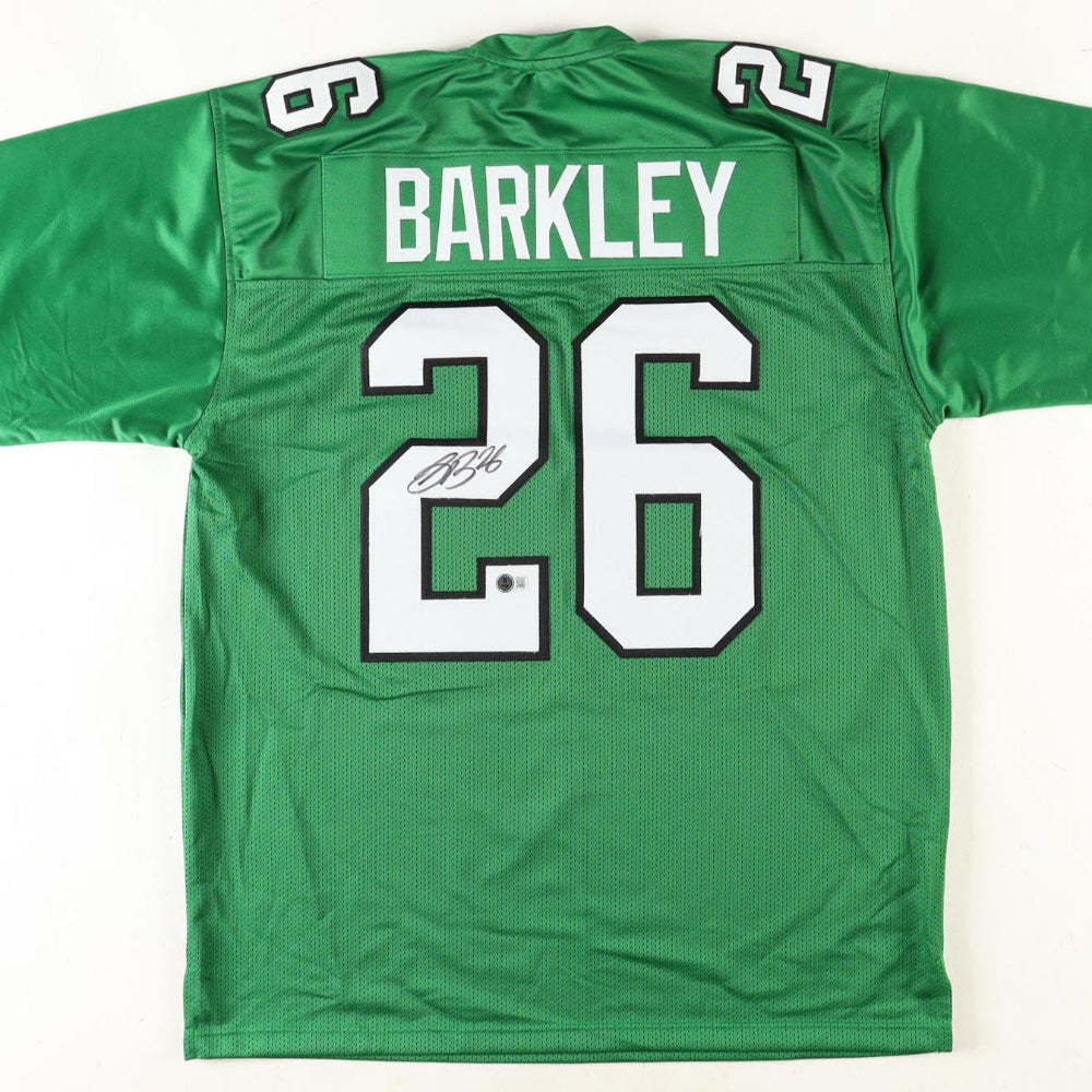Saquon Barkley Signed Eagles Green Jersey (Beckett)