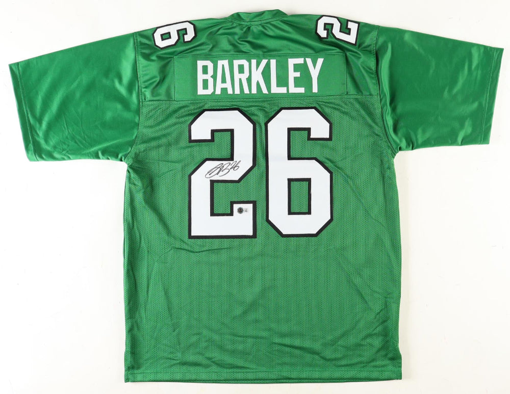 Saquon Barkley Signed Eagles Green Jersey (Beckett)