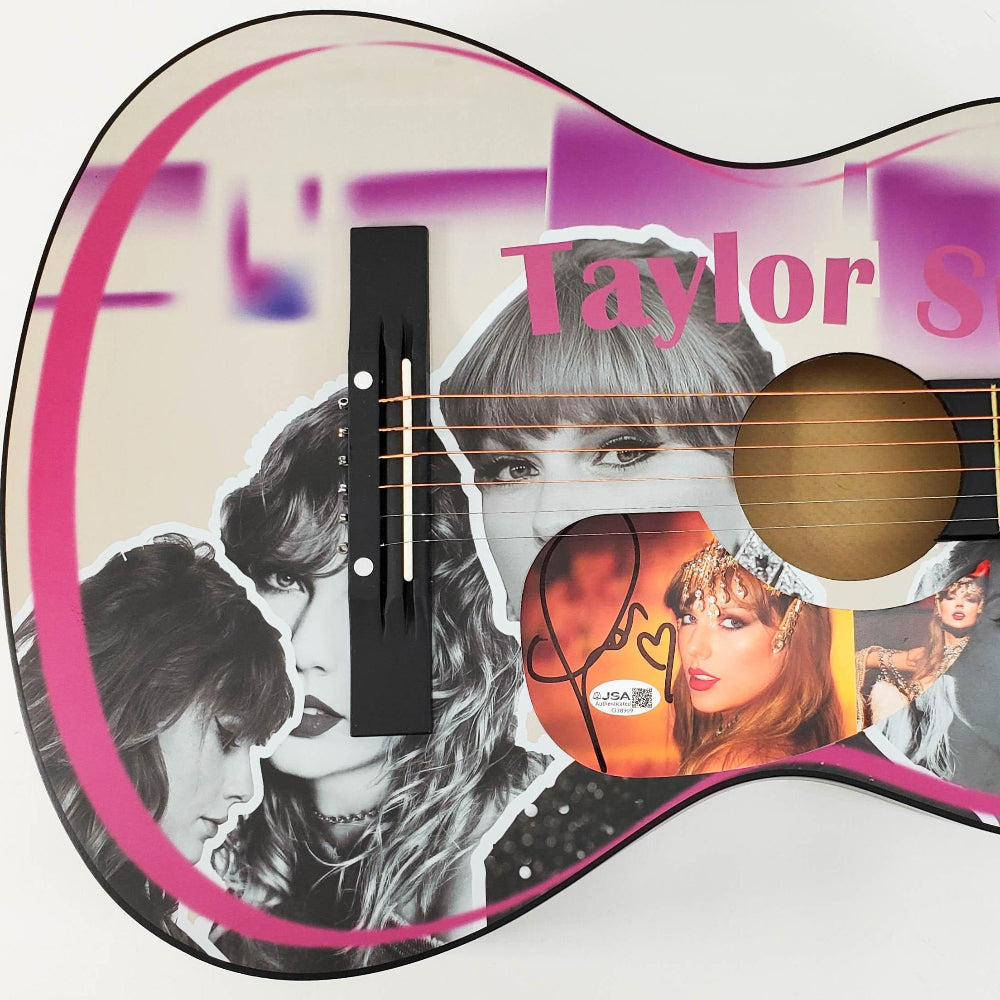 Taylor Swift Signed with a "Heart" Acoustic Guitar with "TLOAS" Insert Pickguard (JSA)