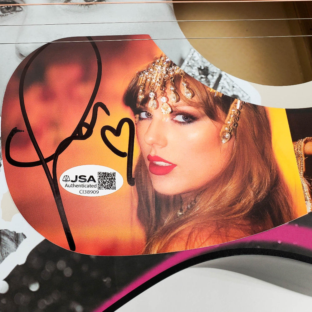 Taylor Swift Signed with a "Heart" Acoustic Guitar with "TLOAS" Insert Pickguard (JSA)
