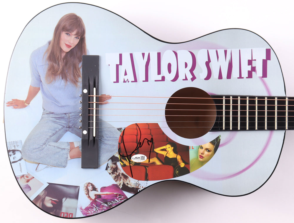 Taylor Swift Signed with a "Heart" Acoustic Guitar with "TLOAS" Insert Pickguard (JSA)