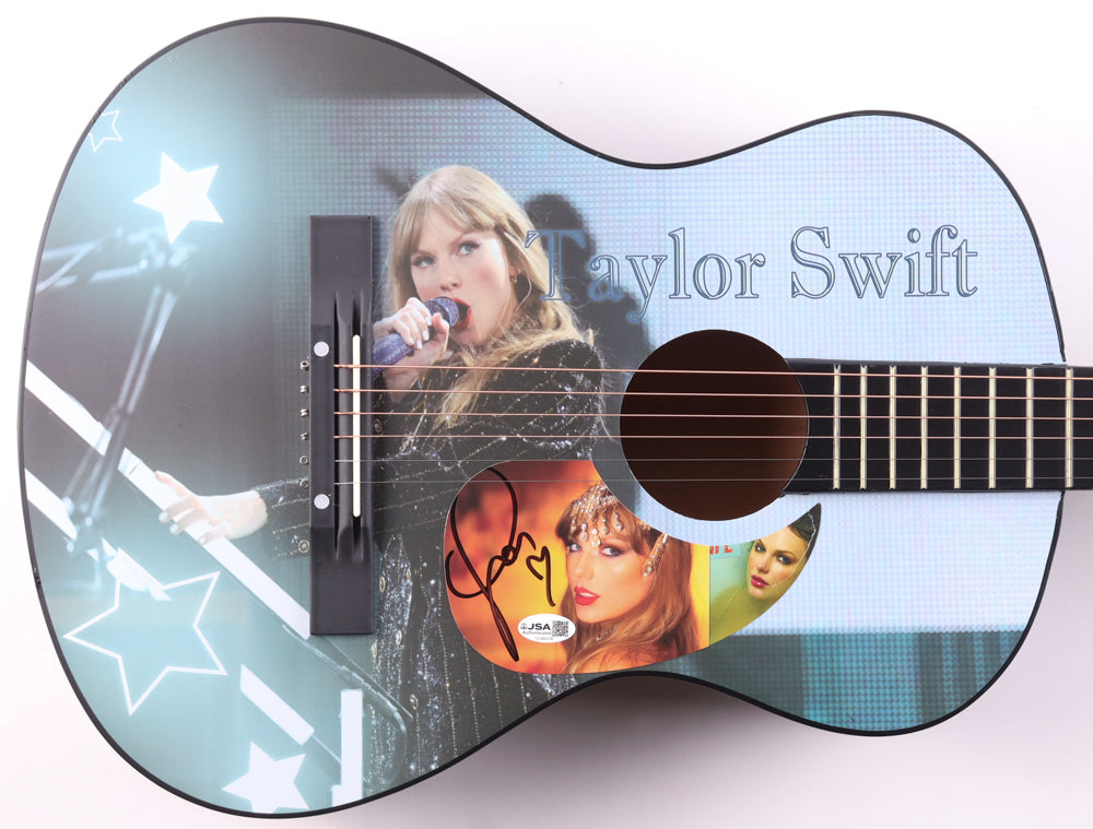 Taylor Swift Signed with a "Heart" Acoustic Guitar with "TLOAS" Insert Pickguard (JSA)