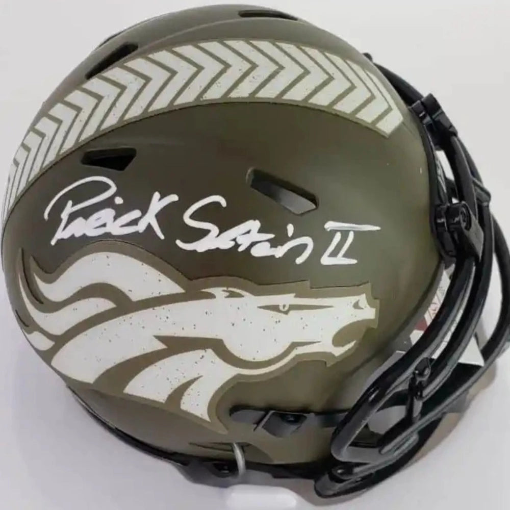 Patrick Surtain II Signed Denver Broncos Salute To Service Mini Helmet (JSA COA)