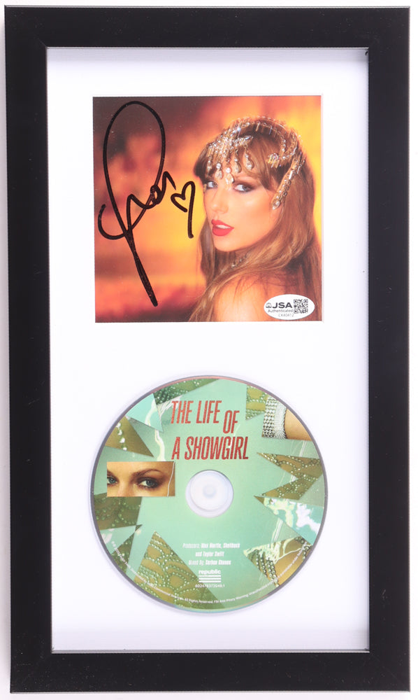 Taylor Swift Signed with a "Heart" "The Life of a Showgirl" Framed CD Album Display (JSA)