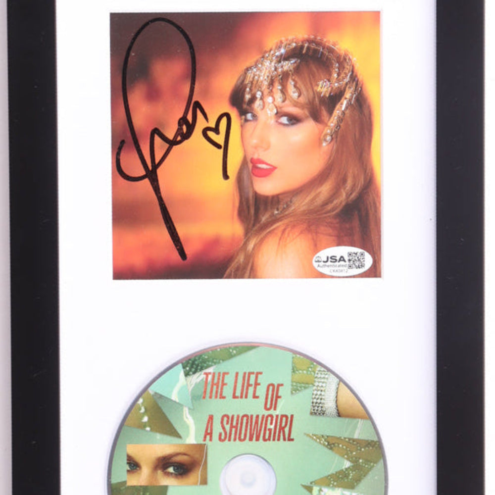 Taylor Swift Signed with a "Heart" "The Life of a Showgirl" Framed CD Album Display (JSA)