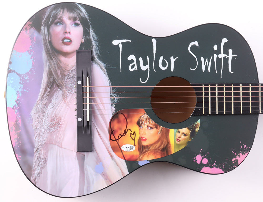 Taylor Swift Signed with a "Heart" Acoustic Guitar with "TLOAS" Insert Pickguard