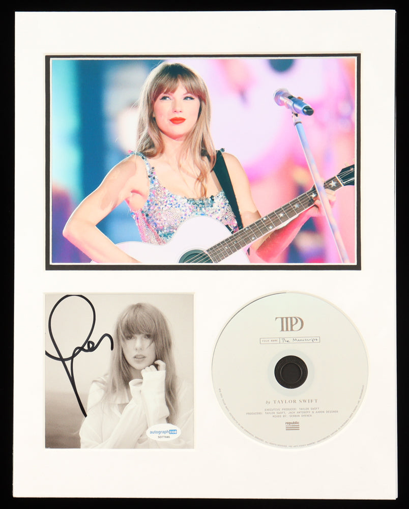 Taylor Swift Signed "Eras Tour" "The Tortured Poets Department" 11x14 Matted CD Insert Display (ACOA)